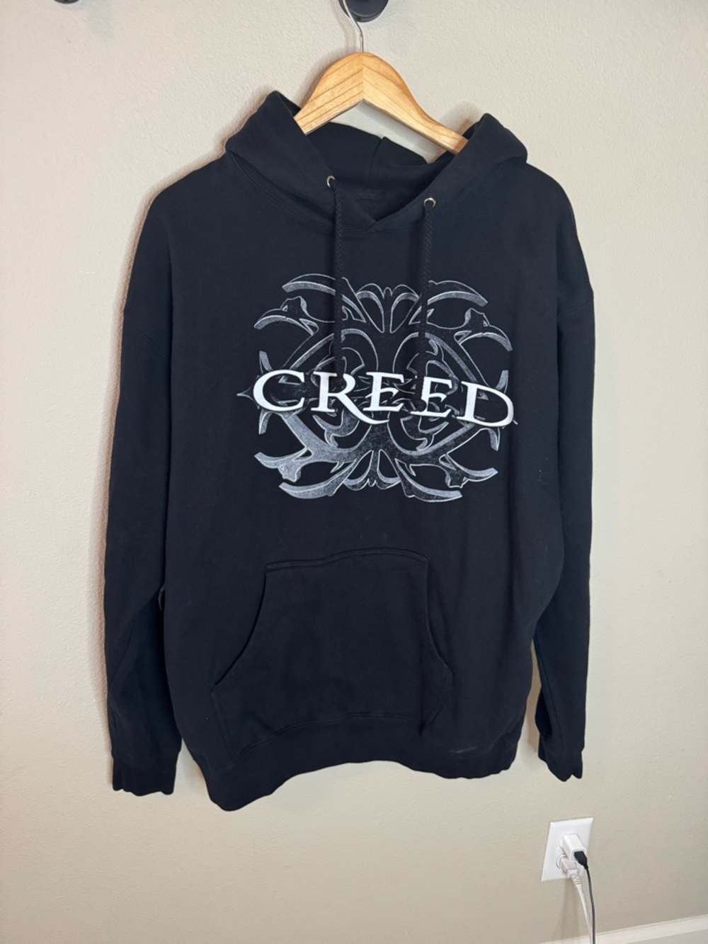 Creed Band Hoodie Black Graphic Pullover Small Grunge Y2K Streetwear